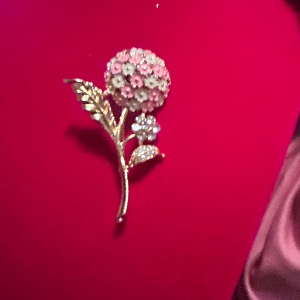 Vintage Elegant lilac Brooch in Gold and Pink - Picture 4 of 4